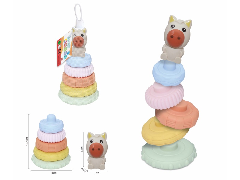 Soft Plastic Animal Stacking Toy(Horse) 6pcs