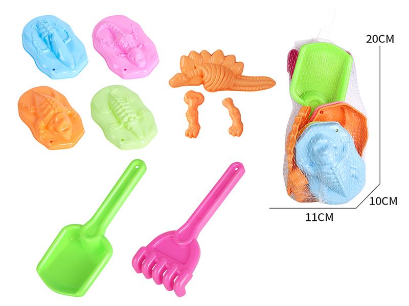 Dinosaur Fossil Sand Mold Beach Toys Set 9pcs