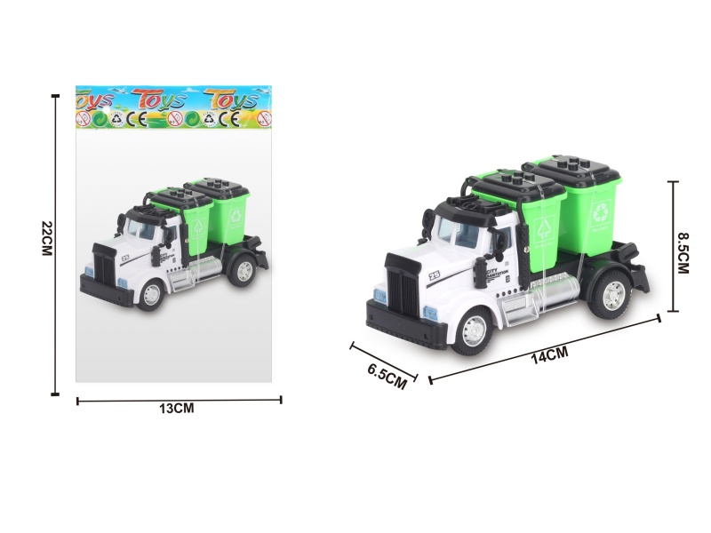 1:64 Huili American-Style Trash Can Sanitation Vehicle
