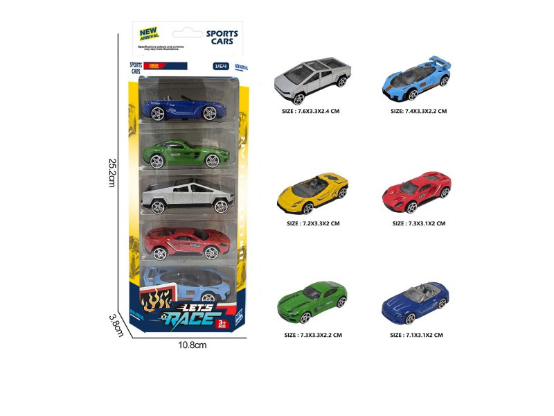 5 Pieces Of 6 1:64 Alloy Vehicles