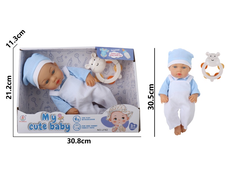 12-Inch Ic-Free Full-Body Rubber (With Male Features) Doll