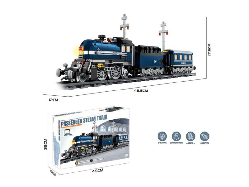 Diy Building Block Yate 07 Express Train (3 Lr41 Buttons With Light And Power)