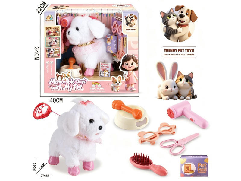 Wire Control Tongue-Out Pets - White Dog