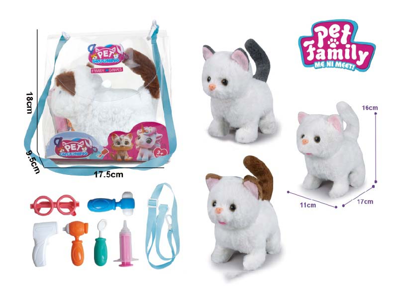 B/O Plush Walking American Shorthair Cat + Small Accessories 1
