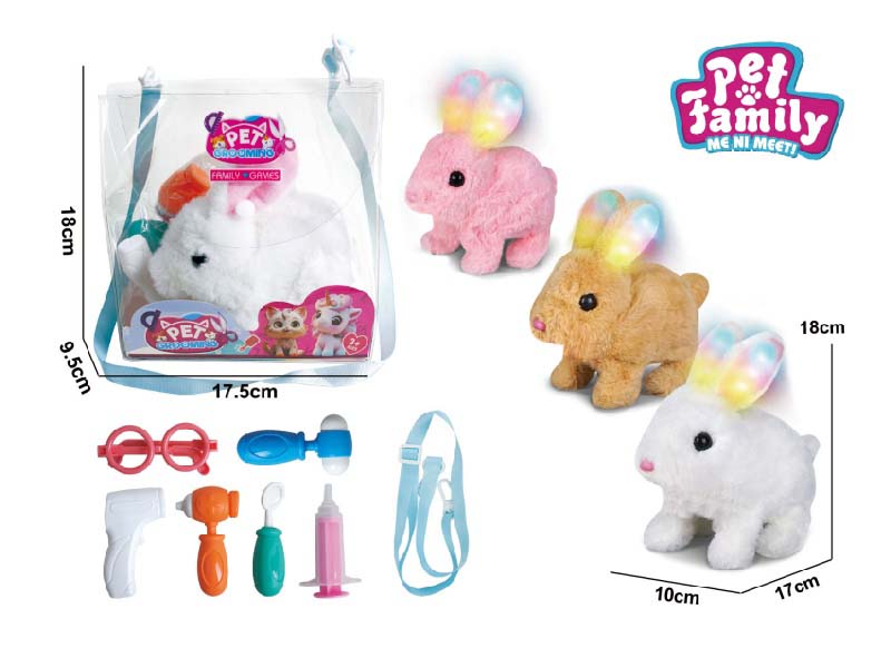 B/O Plush Walking Light Rabbit + Small Accessories 1