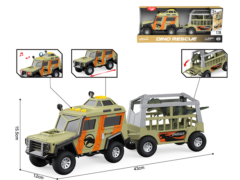 1:16 Friction Animal Transport Vehicle(Sound & Lights)