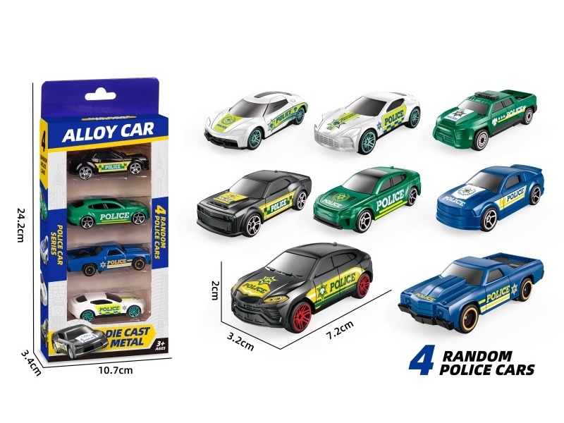 1:64 Sliding Alloy Police Car (2 Models Mixed)
