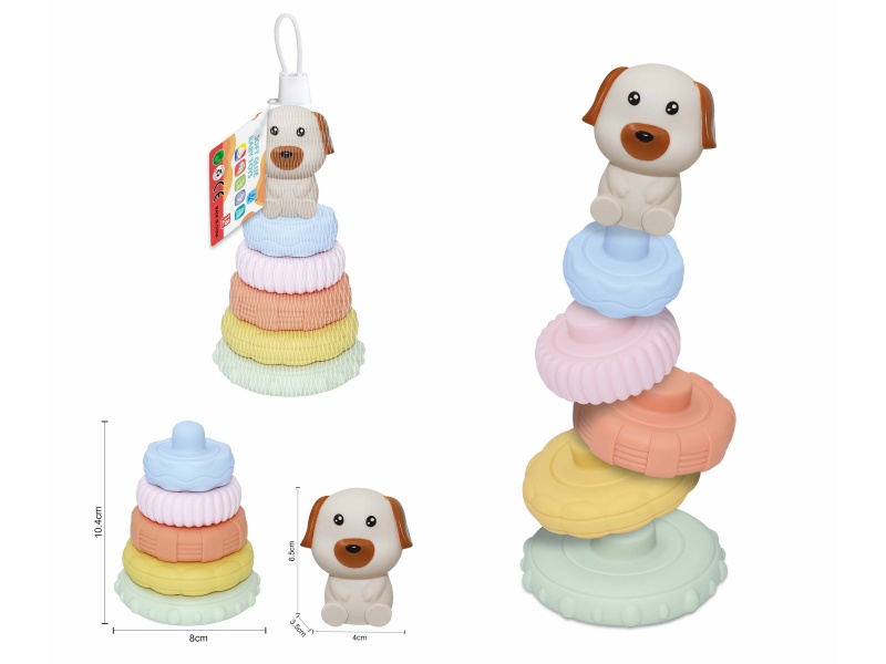 Soft Plastic Animal Stacking Toy(Dog) 6pcs