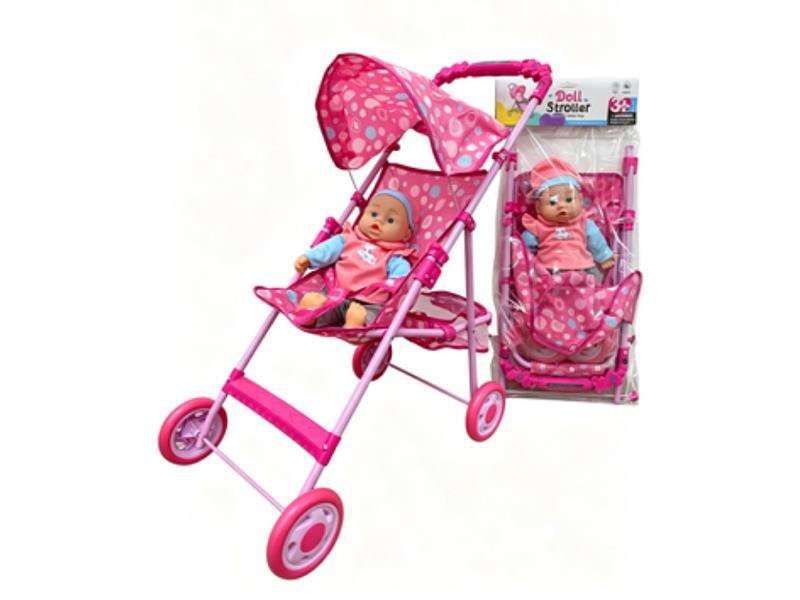 An Iron Eco-Friendly Baby Stroller With A 14-Inch Doll