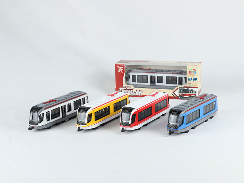 1:90 Pull Back Alloy Swiss Double-Headed Metro Train With Sound And Lights, Can Oen The Door