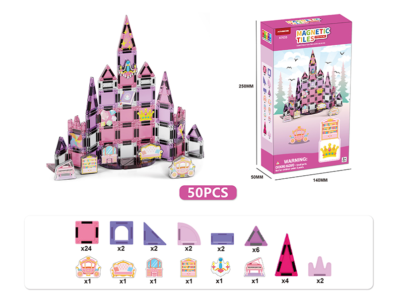 Princess Theme Magnetic Building Blocks(3.75 Mini Size) 50pcs
