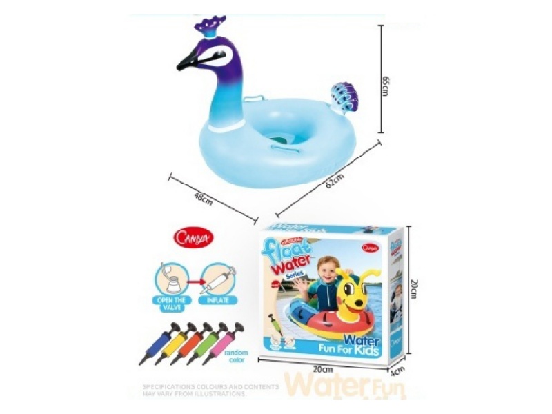 Children'S Swimming Ring + Air Pump [Peacock]
