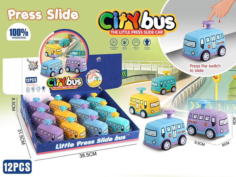 Press Slide School Bus 12pcs