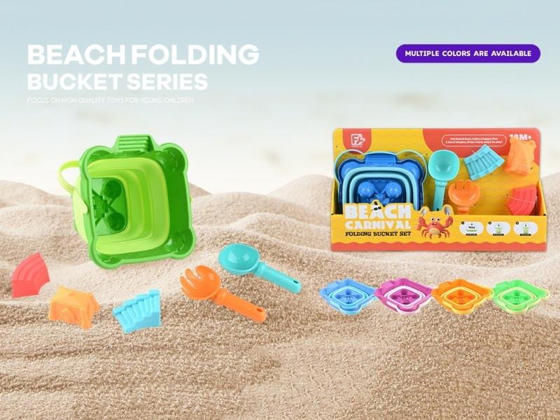 6Pcs Small Square Castle Folding Bucket 4Col