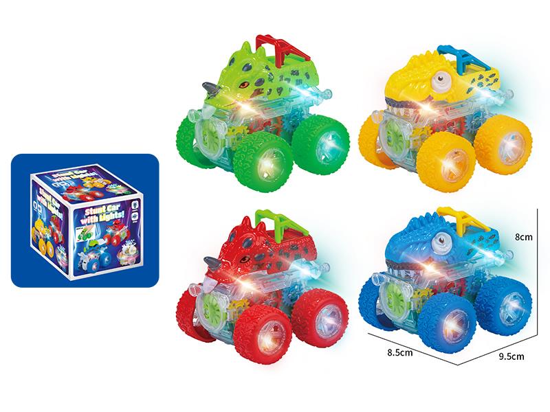 Dual Friction Stunt Gear Monster Car With Lights 1pcs