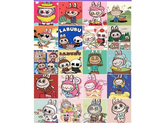 Labbubu Cartoon Comic Series - Diamond Sticker Diy Handmade With Picture Frame 5D Diamond Painting 20X20