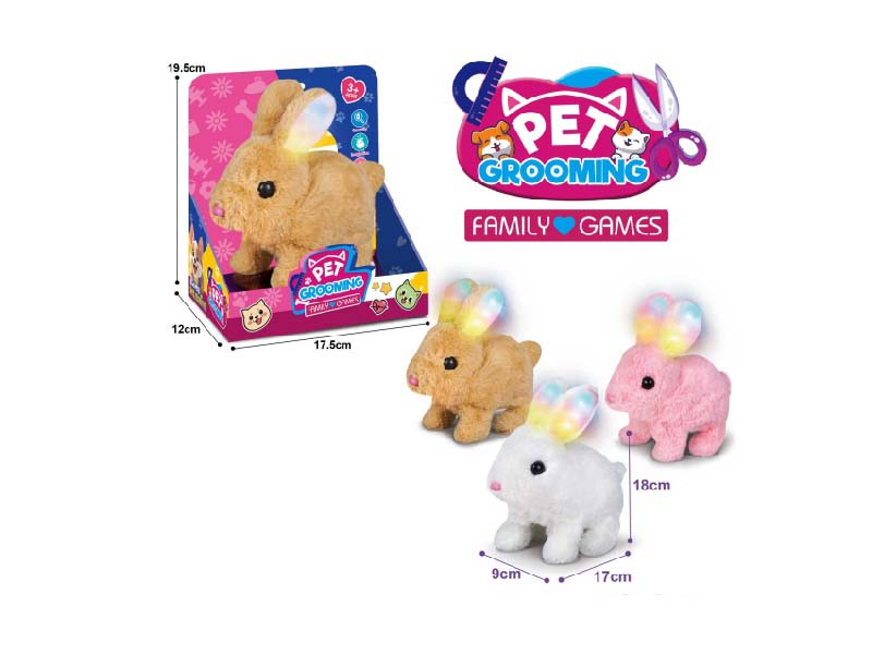 B/O Plush Light Rabbit (Mixed Set Of Three)