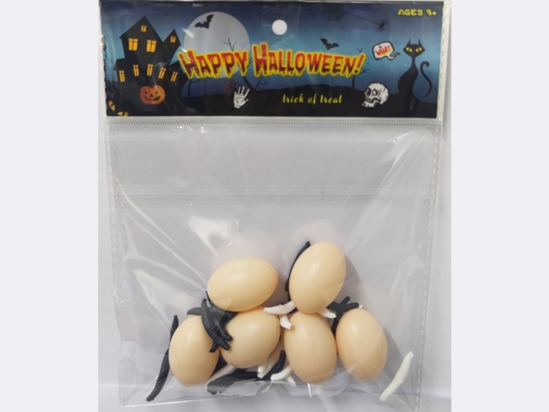 Halloween Easter Silkworm + Small Eggs, Silkworm 40Pcs Small Eggs 6Pcs