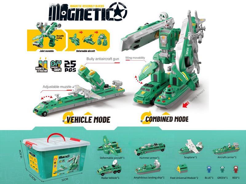 Magnetic Assembly Block Military Robot Set 25pcs