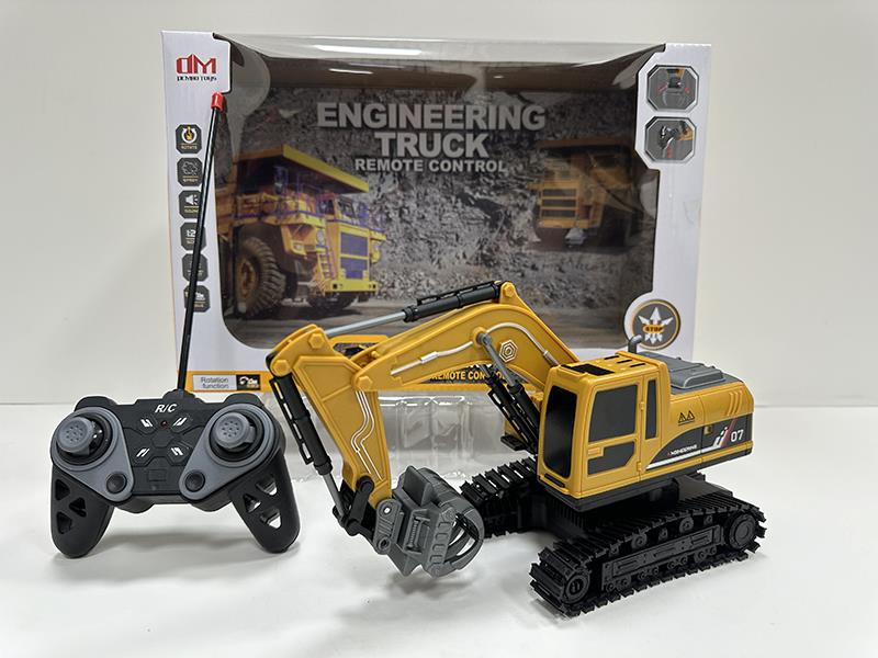 1:22 6CH R/C Plastic Crawler-Type Engineering Truck With Lights, One Key To Demo(Included  Batteries)