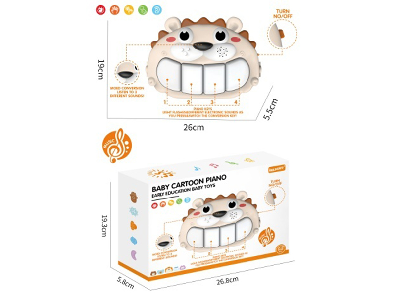 Cartoon Lion Drum Piano