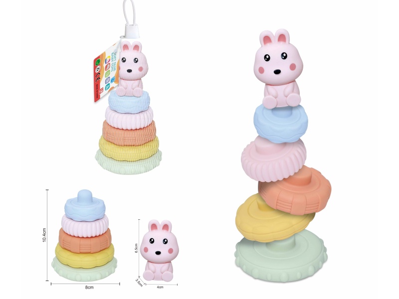 Soft Plastic Animal Stacking Toy(Rabbit) 6pcs