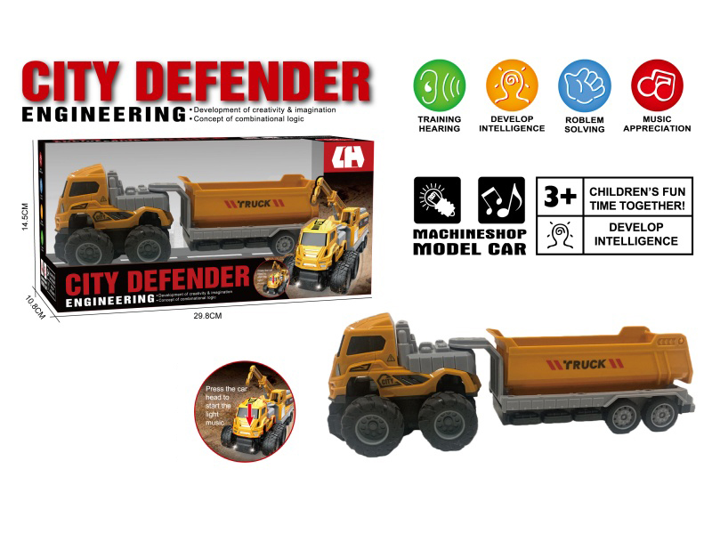 1:16 Friction Engineering Dump Truck With Sound And Lights