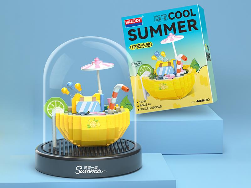 Cool Summer Series Small Particle Building Blocks - Lemon(550PCS)