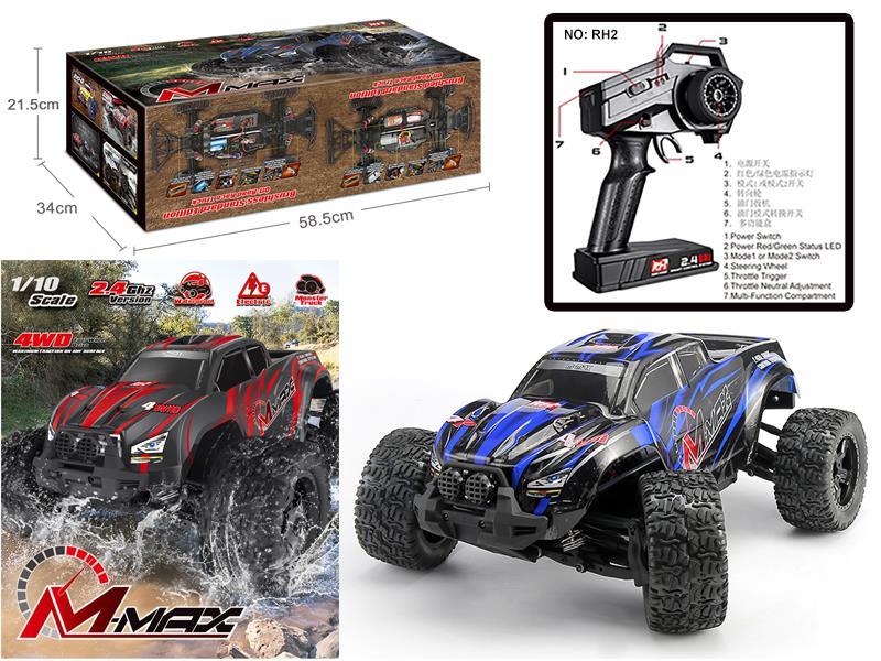 1:10 Electric 4WD 2.4GHZ R/C Off-Road Brushed Monster Truck