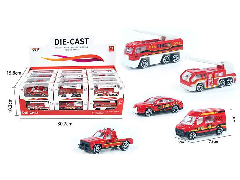 Slide Alloy Fire Engine 24pcs