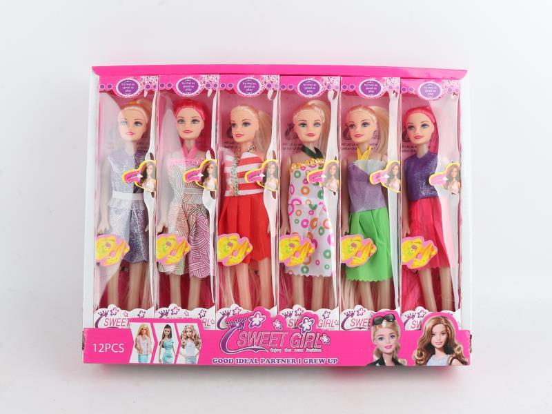 12PCS 11.5 Inch Hollow Long Haired Doll