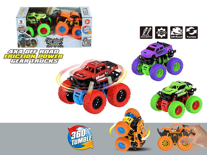 4WD Friction Stunt Cars 2pcs