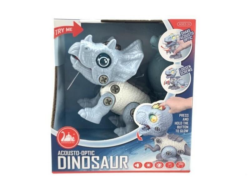 Sci-fi Starry Sky Series - DIY Disassemblable Dinosaur Toy Triceratops With Sound And Light