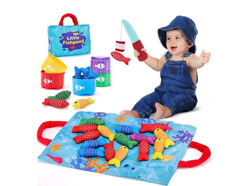 Fishing Set :(1 Fishing Rod +15 Small Fish +5 Cups +1 Storage Bag)