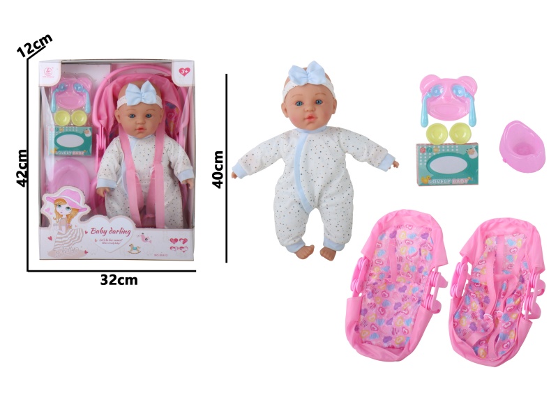 16-Inch Full-Body Rubber Hands-Filled Cotton Seat Doll