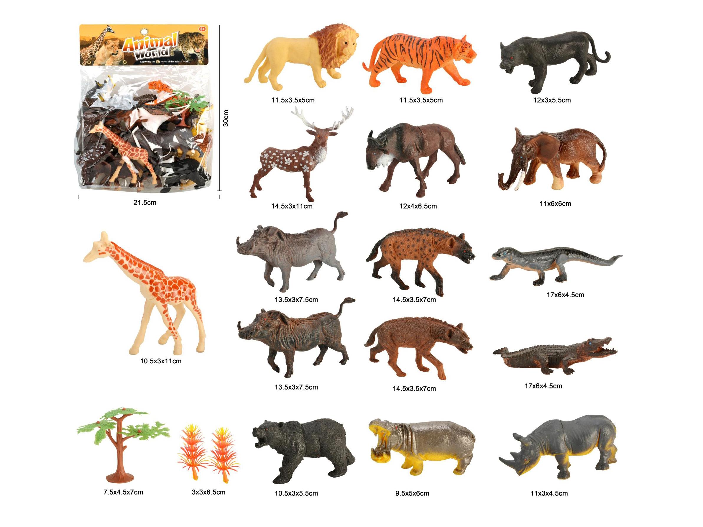 Pvc Solid Animal Model Set