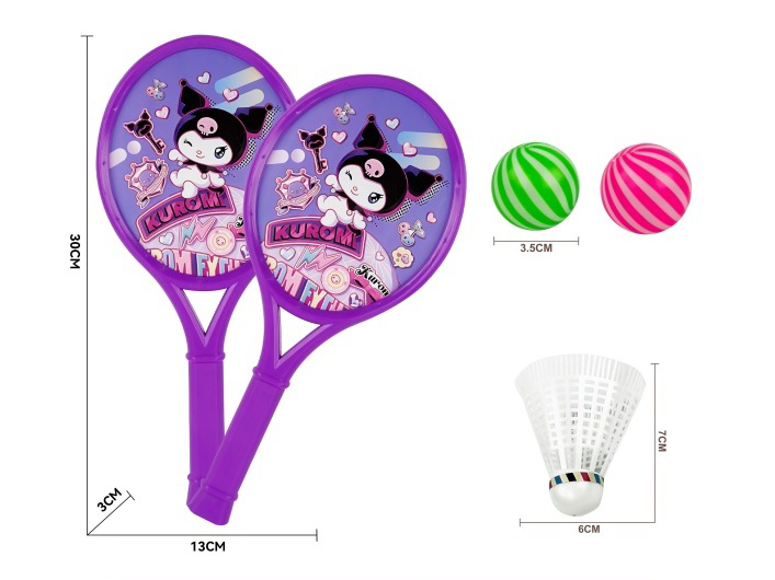 Mirkuromi Racket, With 2 Table Tennis Balls And 1 Badminton Ball