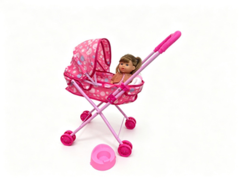 An Iron Baby Carriage With A 14-Inch Ic Urinating Doll