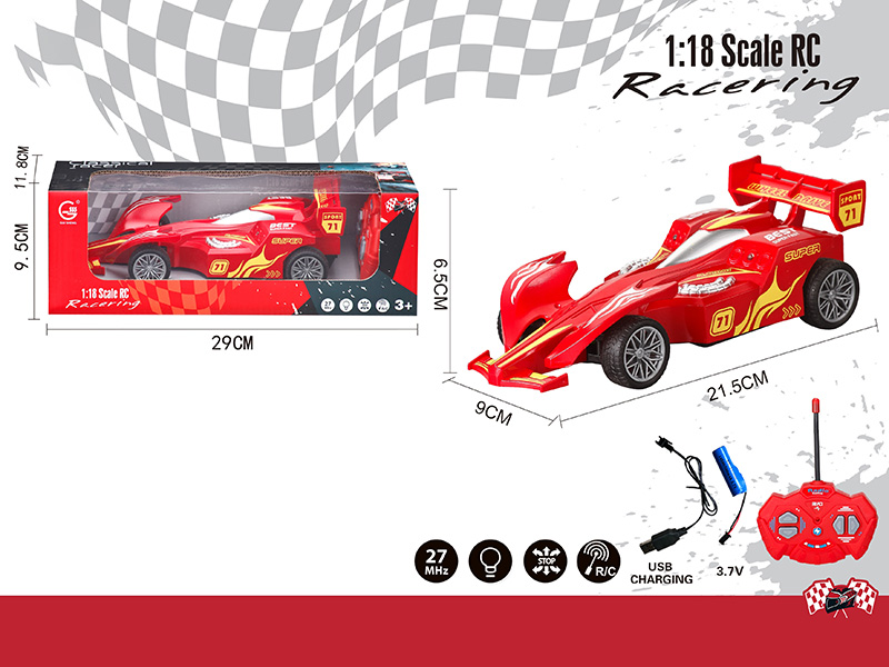 1:18 4CH R/C Racing Car With Lights