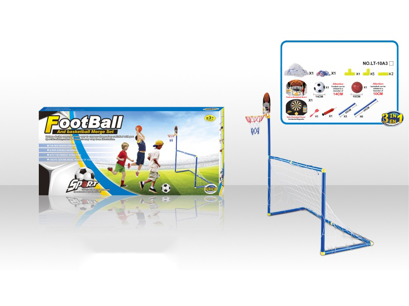 3IN1 Football Gate With  Basket Ball Board  And Dartboard Toy