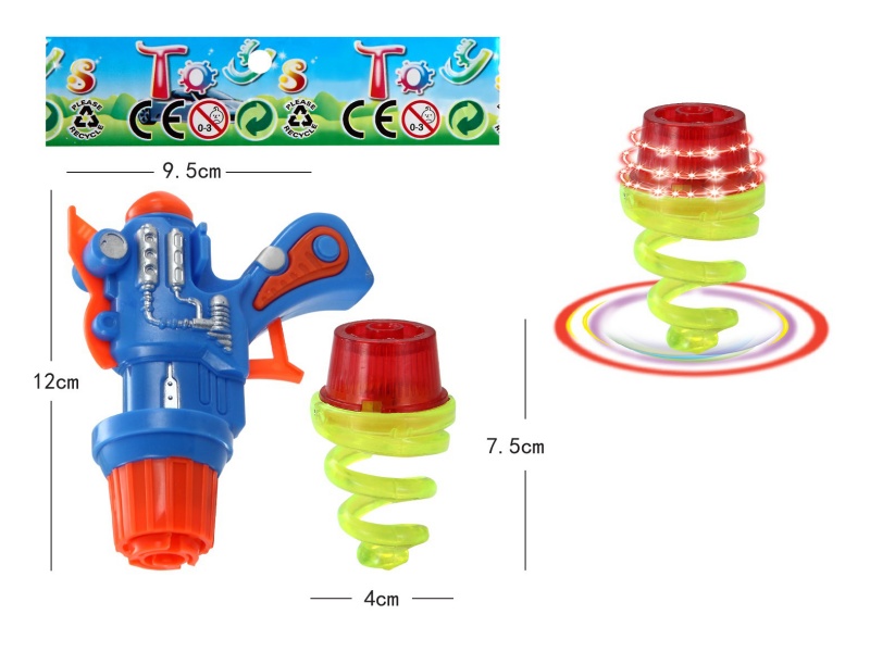 Top Gun Windup Top Toy With Light