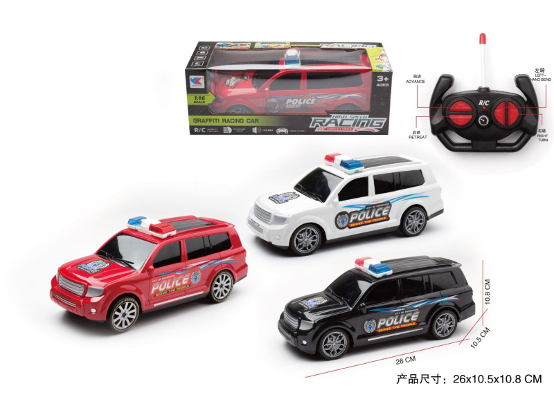 Toyota Land Cruiser 1:16 4CH Large Off-Road Police Car Without Lights (Battery Not Included)