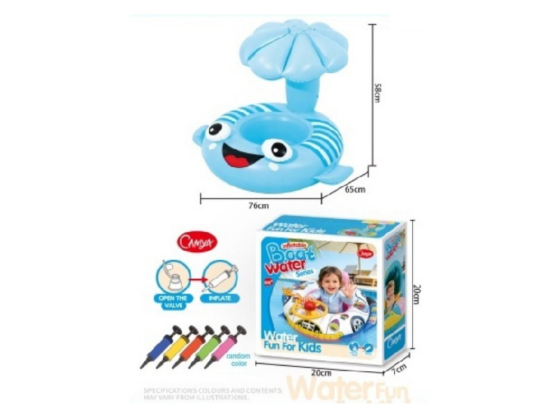 Children'S Swimming Ring + Air Pump [Mushroom Boat]