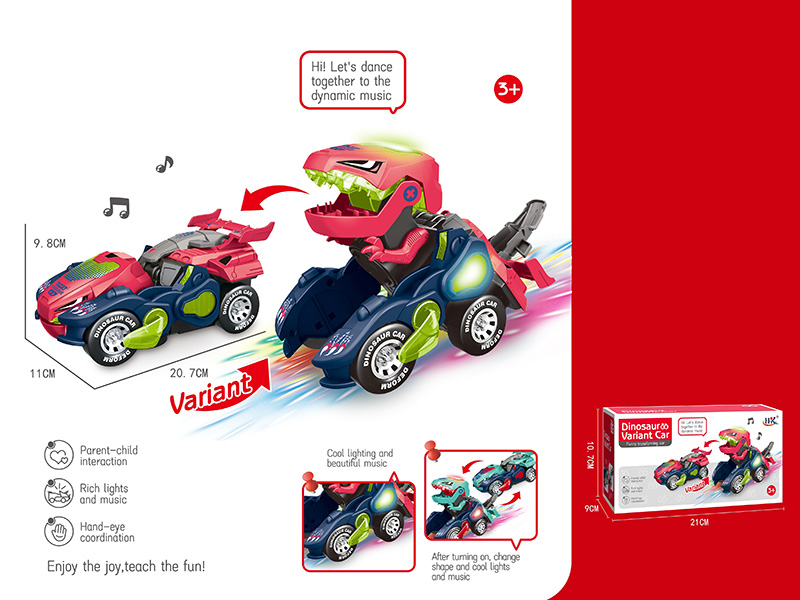 Go And Bump Transformation Dinosaur Car With Lights And Sound(Tyrannosaurus Rex)