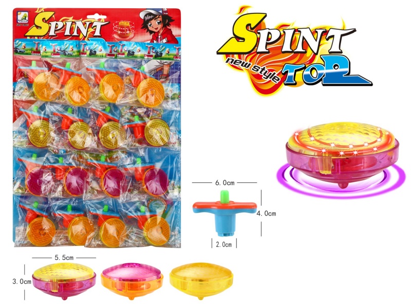 Windup Top Toy With Light