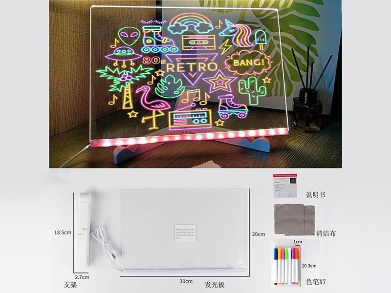 Large-Sized LED Color Drawing Board (With 7 Colored Pens)