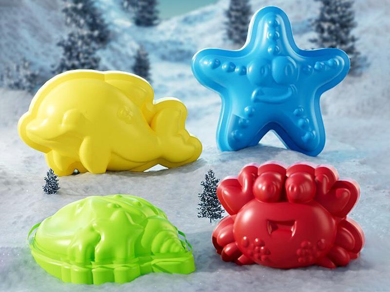 Marine Animal Snow Molds 4PCS