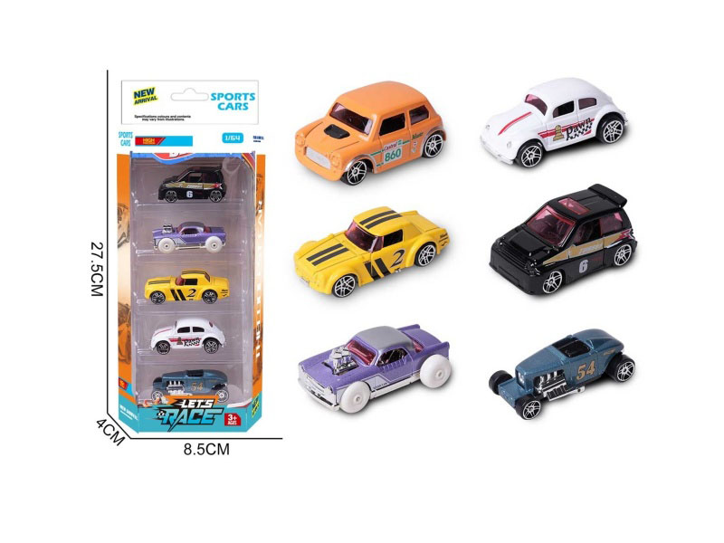 5 Pieces Of 6 1:64 Alloy Vehicles