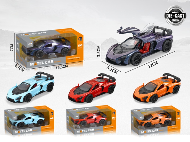 1:36 Pull Back Alloy Sports Car With Sound And Lights(3 Doors Can Open)