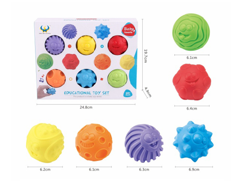 Baby Bath Toy Textured Balls 6pcs